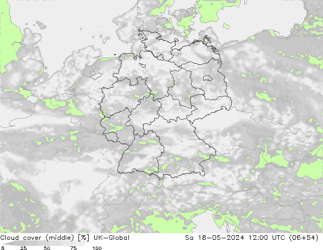 zachmurzenie (środk.) UK-Global so. 18.05.2024 12 UTC