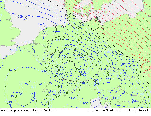 地面气压 UK-Global 星期五 17.05.2024 06 UTC