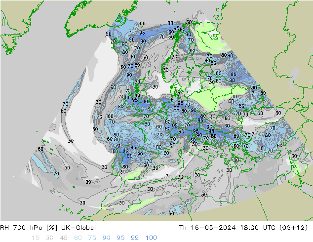 RH 700 hPa UK-Global gio 16.05.2024 18 UTC