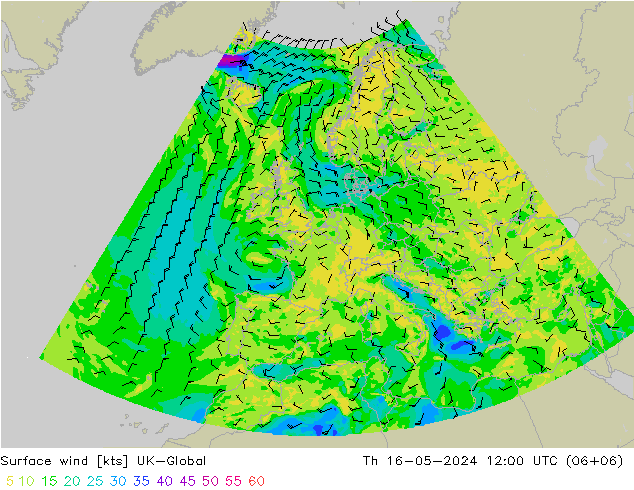 Rüzgar 10 m UK-Global Per 16.05.2024 12 UTC