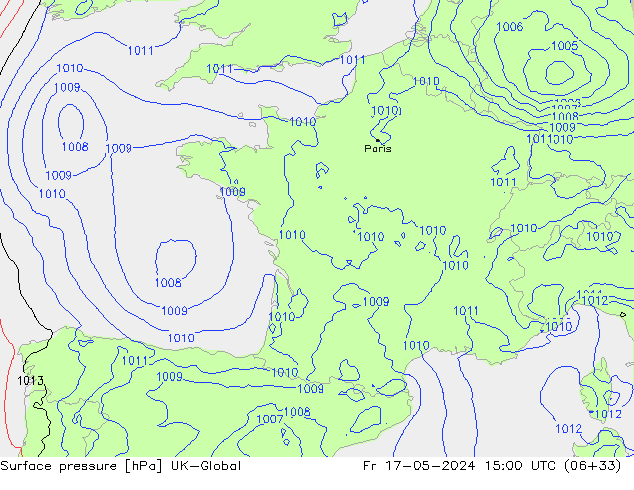 Luchtdruk (Grond) UK-Global vr 17.05.2024 15 UTC