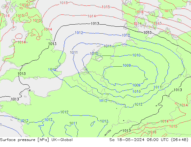 Surface pressure UK-Global Sa 18.05.2024 06 UTC