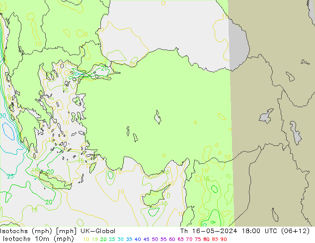 Eşrüzgar Hızları mph UK-Global Per 16.05.2024 18 UTC