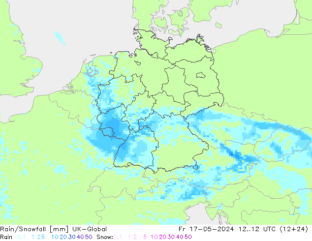 Rain/Snowfall UK-Global Sex 17.05.2024 12 UTC
