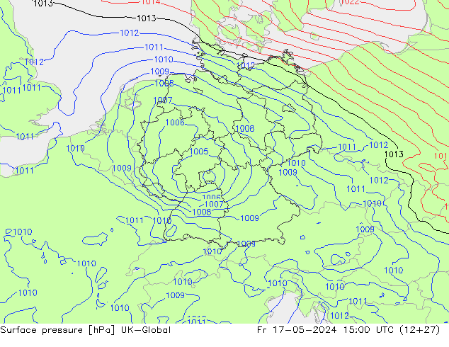 Surface pressure UK-Global Fr 17.05.2024 15 UTC