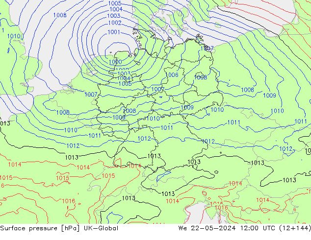 Yer basıncı UK-Global Çar 22.05.2024 12 UTC