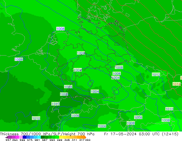 Thck 700-1000 hPa UK-Global Fr 17.05.2024 03 UTC