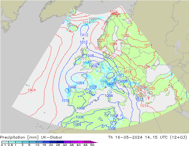 降水 UK-Global 星期四 16.05.2024 15 UTC
