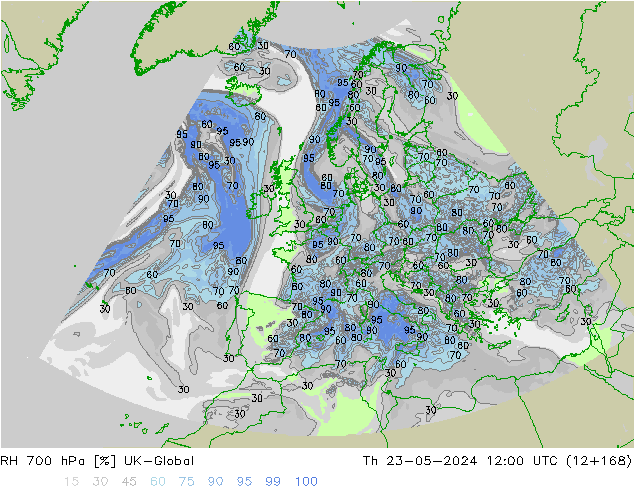 RV 700 hPa UK-Global do 23.05.2024 12 UTC