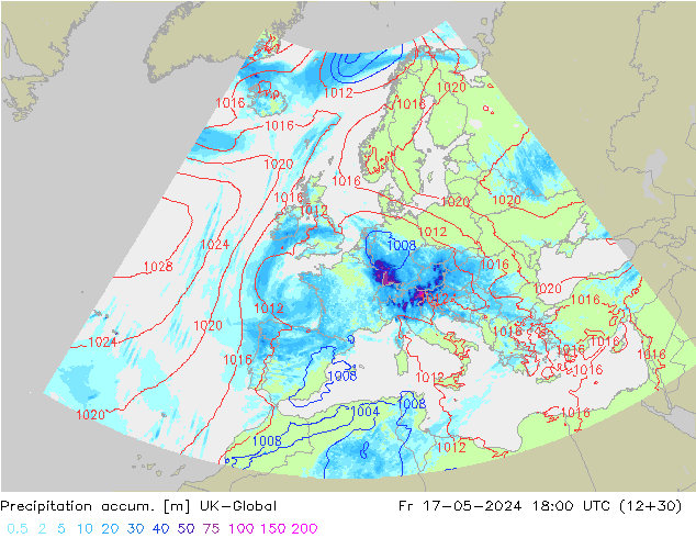 Precipitation accum. UK-Global pt. 17.05.2024 18 UTC