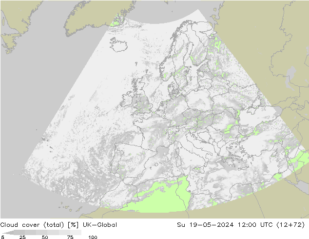 Wolken (gesamt) UK-Global So 19.05.2024 12 UTC