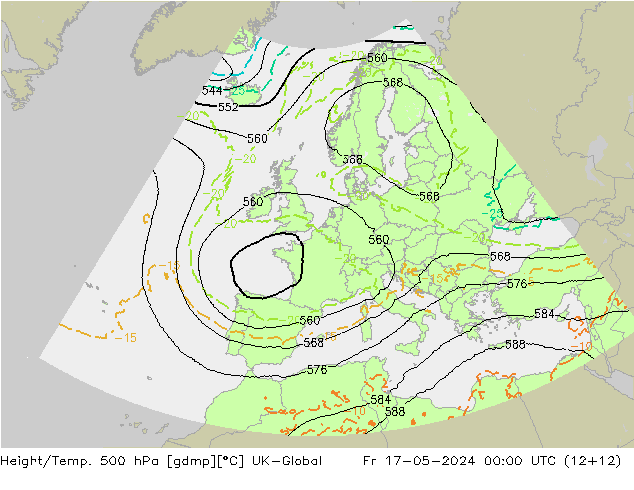 Géop./Temp. 500 hPa UK-Global ven 17.05.2024 00 UTC