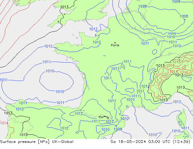 Surface pressure UK-Global Sa 18.05.2024 03 UTC
