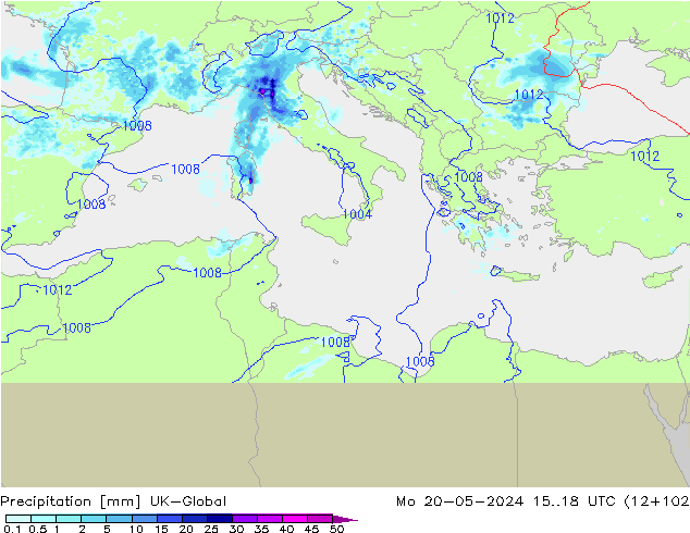 Neerslag UK-Global ma 20.05.2024 18 UTC