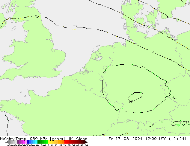 Yükseklik/Sıc. 950 hPa UK-Global Cu 17.05.2024 12 UTC