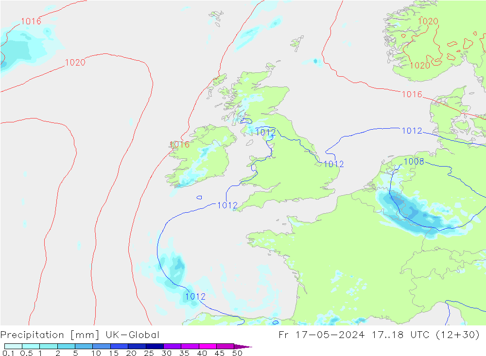 Neerslag UK-Global vr 17.05.2024 18 UTC