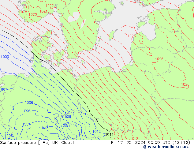 Surface pressure UK-Global Fr 17.05.2024 00 UTC