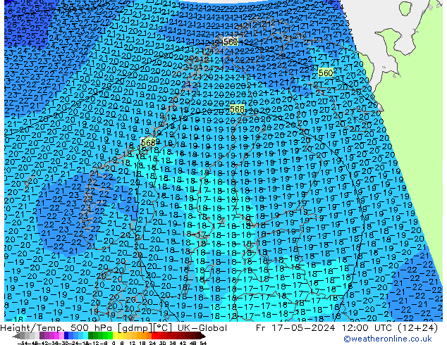 Height/Temp. 500 hPa UK-Global Fr 17.05.2024 12 UTC