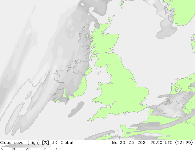 Nuages (élevé) UK-Global lun 20.05.2024 06 UTC