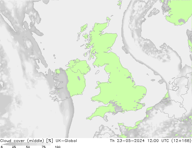 Nuages (moyen) UK-Global jeu 23.05.2024 12 UTC