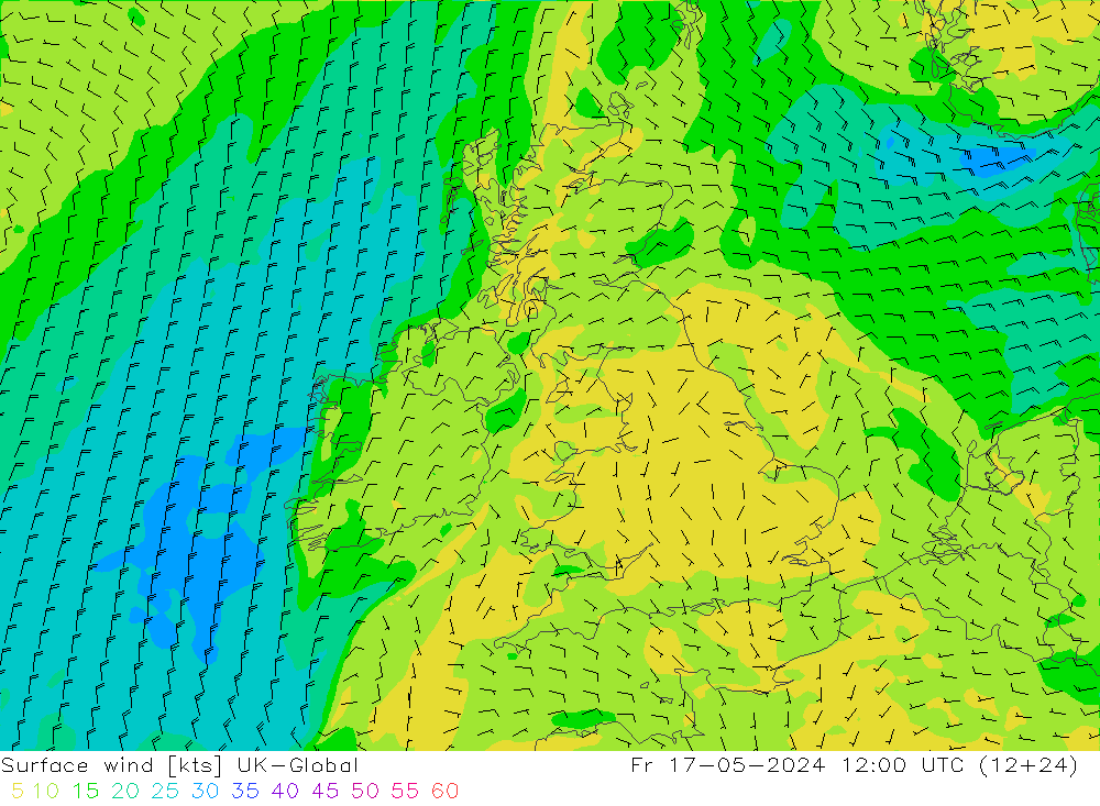 wiatr 10 m UK-Global pt. 17.05.2024 12 UTC