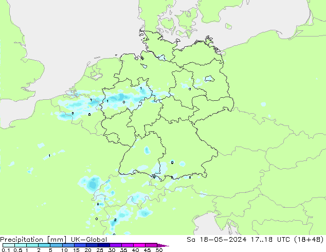 Precipitation UK-Global Sa 18.05.2024 18 UTC