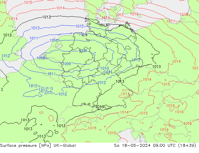 pression de l'air UK-Global sam 18.05.2024 09 UTC