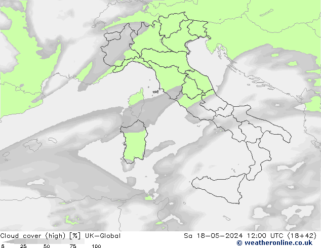 Nubes altas UK-Global sáb 18.05.2024 12 UTC