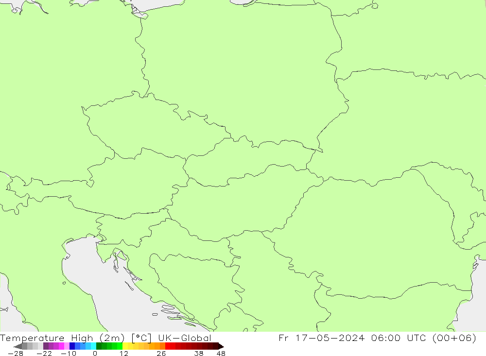 Temperature High (2m) UK-Global Fr 17.05.2024 06 UTC