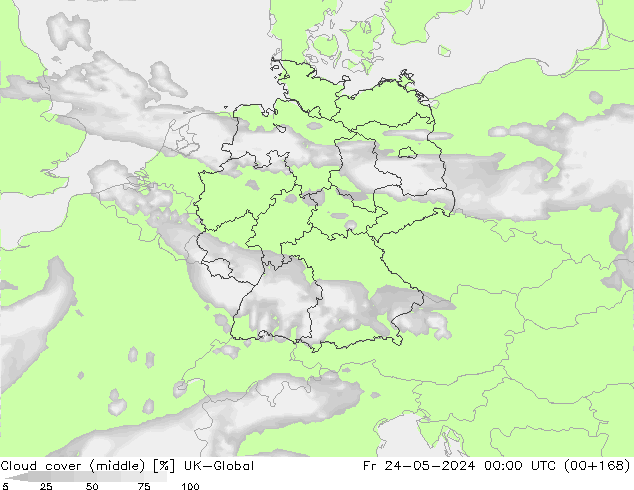 Cloud cover (middle) UK-Global Fr 24.05.2024 00 UTC