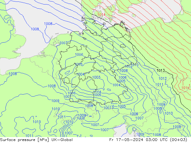 地面气压 UK-Global 星期五 17.05.2024 03 UTC
