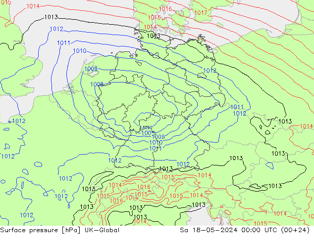 pression de l'air UK-Global sam 18.05.2024 00 UTC