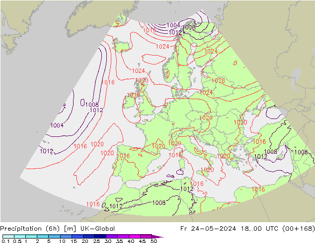 Yağış (6h) UK-Global Cu 24.05.2024 00 UTC