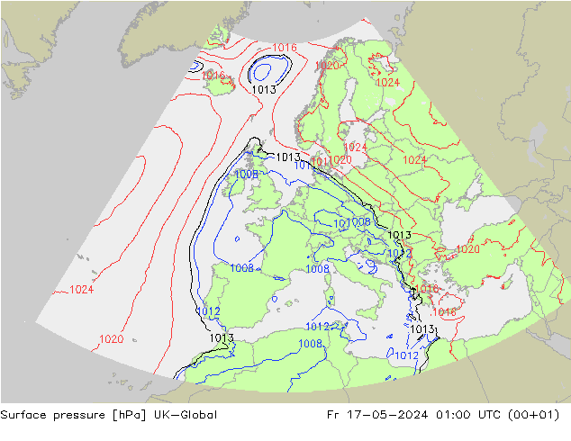 приземное давление UK-Global пт 17.05.2024 01 UTC