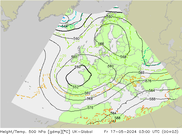 Height/Temp. 500 hPa UK-Global pt. 17.05.2024 03 UTC