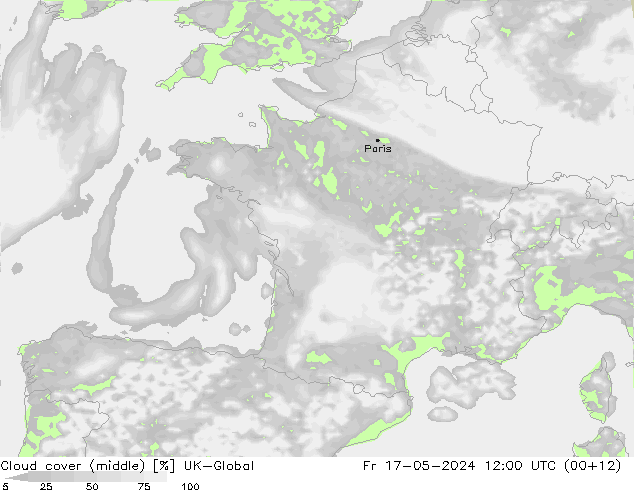 Cloud cover (middle) UK-Global Fr 17.05.2024 12 UTC