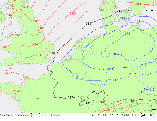 pressão do solo UK-Global Dom 19.05.2024 00 UTC