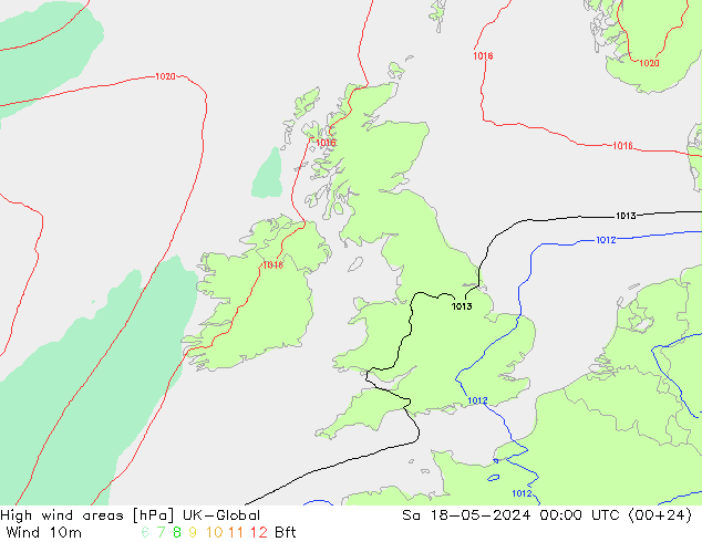 Windvelden UK-Global za 18.05.2024 00 UTC