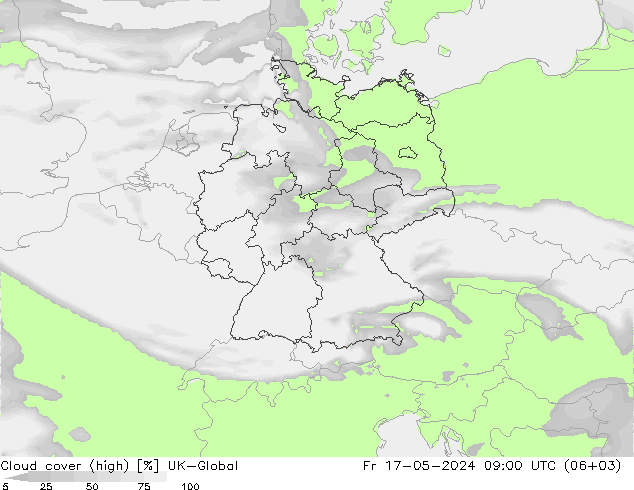 Bewolking (Hoog) UK-Global vr 17.05.2024 09 UTC