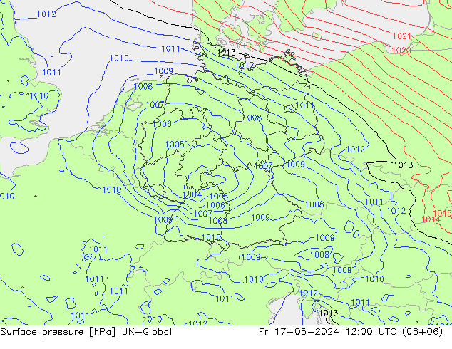 地面气压 UK-Global 星期五 17.05.2024 12 UTC