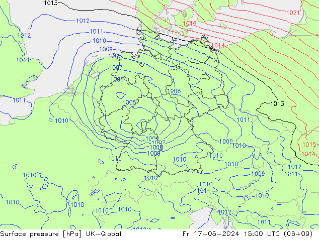 pression de l'air UK-Global ven 17.05.2024 15 UTC