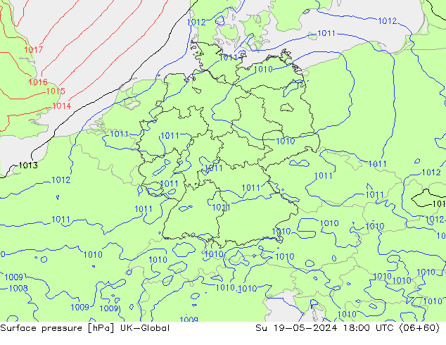 pression de l'air UK-Global dim 19.05.2024 18 UTC
