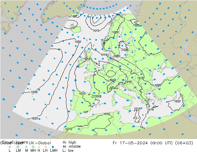Cloud layer UK-Global Fr 17.05.2024 09 UTC