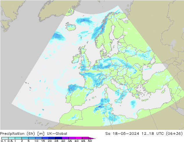 Yağış (6h) UK-Global Cts 18.05.2024 18 UTC