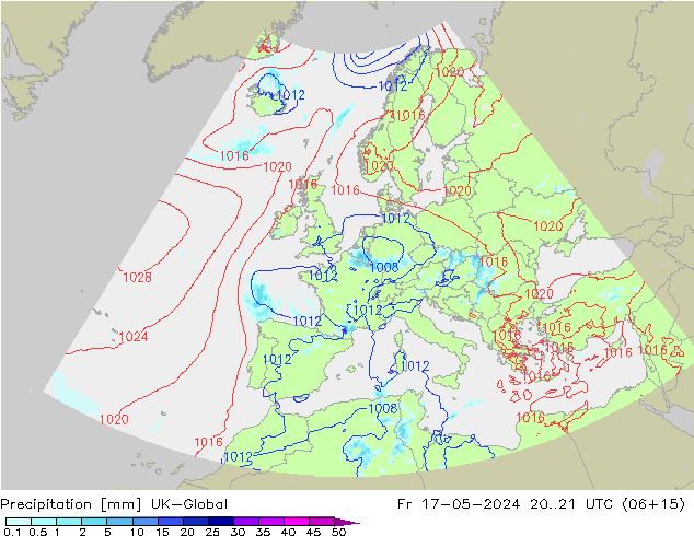 Precipitazione UK-Global ven 17.05.2024 21 UTC