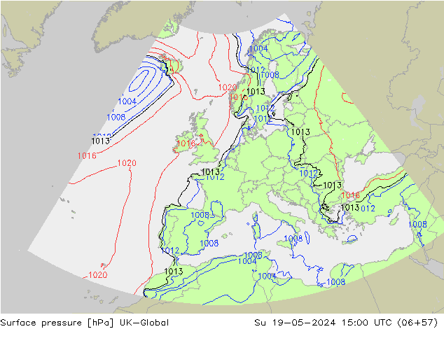Surface pressure UK-Global Su 19.05.2024 15 UTC