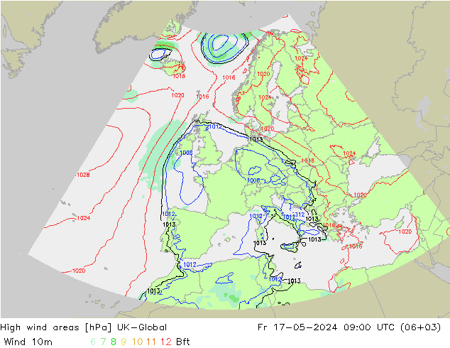 High wind areas UK-Global Fr 17.05.2024 09 UTC