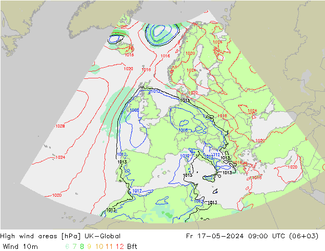 High wind areas UK-Global vie 17.05.2024 09 UTC