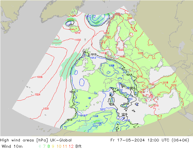 High wind areas UK-Global 星期五 17.05.2024 12 UTC