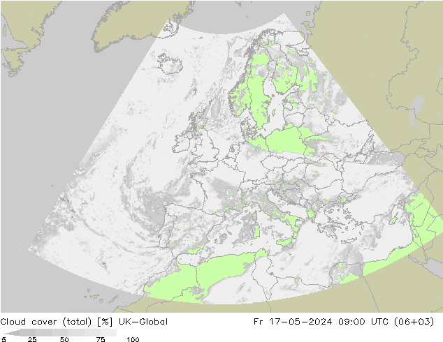 zachmurzenie (suma) UK-Global pt. 17.05.2024 09 UTC
